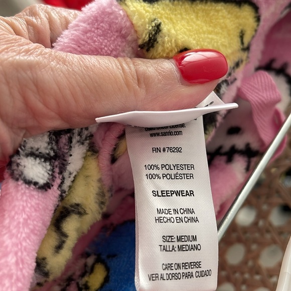 Hello Kitty Pink/White/Black/Yellow Kitty & Friends Plush Soft PJ Pants - Picture 5 of 5